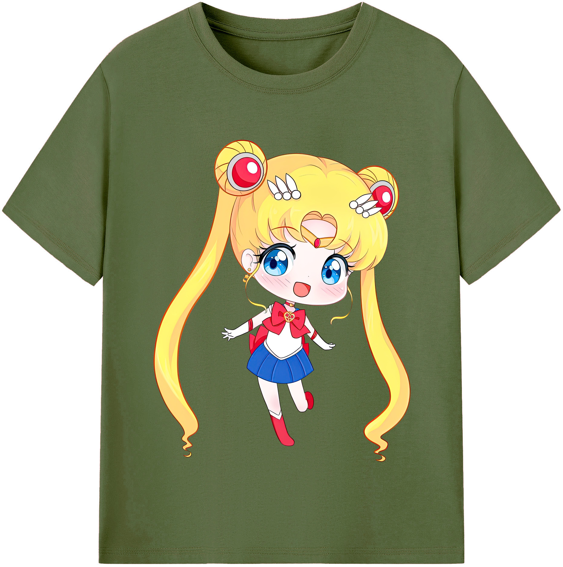 （画像用） 美少女戦士セーラームーン 月野 うさぎ つきの うさぎ Sailor Moon Tsukino Usagi 綿100％半袖Tシャツ（フロントプリント）